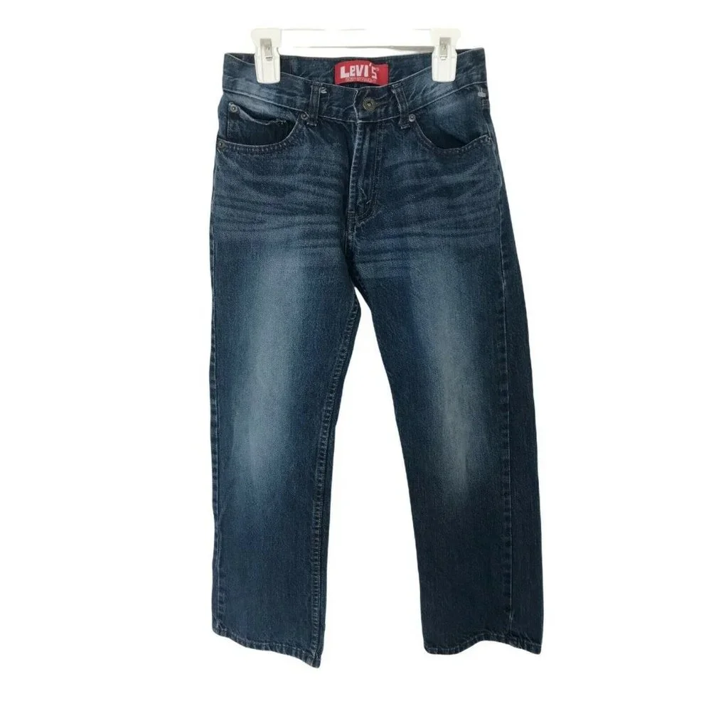 LEVI'S 505 Straight Leg Blue Jeans Boy's Size 12 Regular - Picture 1 of 7